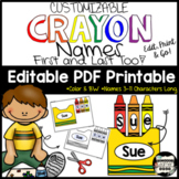 Crayon Box Names; Name Building Practice Literacy Center, 