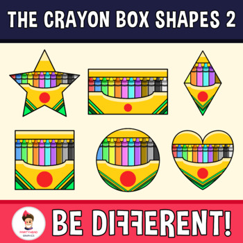 Preview of Crayon Box Shapes Clipart 2 Geometry Math 2D Back To School
