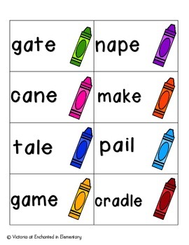 Crayon Clean-Up Phonics: Long A Pack by Enchanted in Elementary | TpT