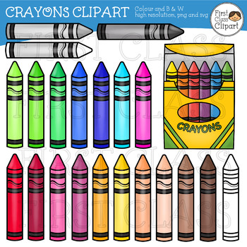 Crayon Clip Art by First Class Clipart | Teachers Pay Teachers