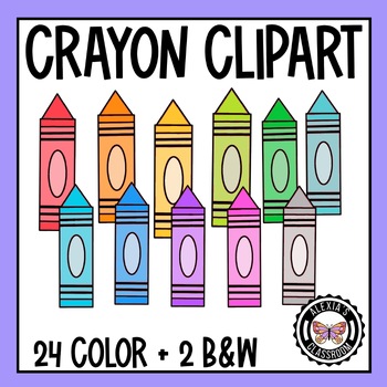 Crayon Clipart | 26 IMAGES by Alexia's Classroom | TPT