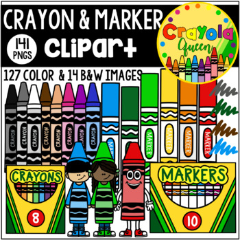 Crayon Marker Clipart By Crayola Queen Teachers Pay Teachers