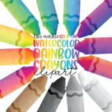 Crayon Clipart Watercolor Rainbow - School Teacher Clipart