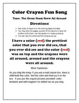 Preview of Crayon Color Fun Song