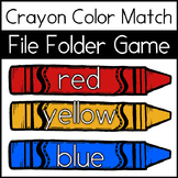 Crayon Color Identification & Sort File Folder Match Up Game