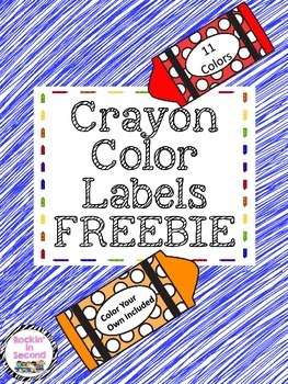 Crayon Color Labels FREEBIE by Rockin' in Second | TpT