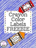 Crayon Color Labels FREEBIE