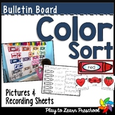 Color Sort Crayons Interactive Rainbow Bulletin Board for 