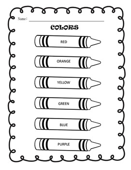 Preview of FREE Crayon Color Worksheet in English and Spanish