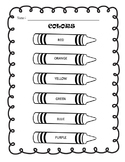FREE Crayon Color Worksheet in English and Spanish