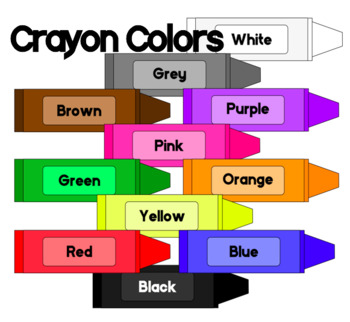 Preview of Crayon Colors - Clip Art - FREEBIE - Color Words