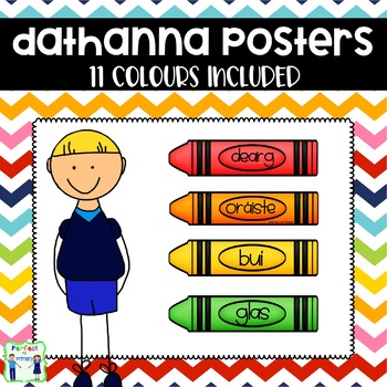 Preview of Crayon Colour Posters as Gaeilge - dathanna