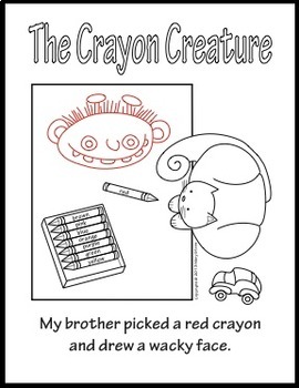 Preview of "The Crayon Creature" A Sequential Story and Worksheet