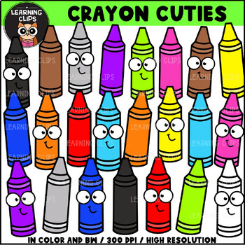 Crayon Cuties Clipart {Learning Clips Clipart} by Learning Clips