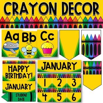 Preview of Crayon Decor Classroom Theme