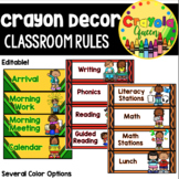 Crayon Decor Schedule Cards