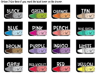 Crayon Labels by OnePassionateTeacher