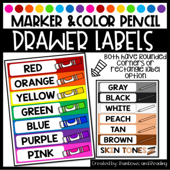 crayon drawer labels by wonderful day in pre k tpt