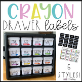 Crayon Drawer Labels - Classroom Decor Theme in 5 styles