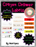 Crayon Drawer Labels - SPANISH - 3 STYLES to choose from!