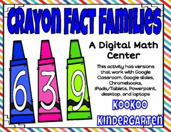 Preview of Crayon Fact Families-A Digital Math Center for Google Classroom