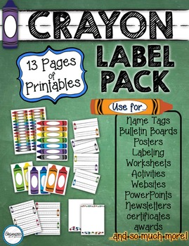 printable crayon label pack by the organized art room tpt