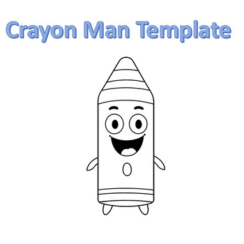 Preview of Crayon Man Template for Art Project or Class Color Poster - Style 2 - 4K Quality