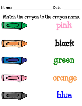 Crayon Matching FREEBIE by Teaching Youngins | Teachers Pay Teachers