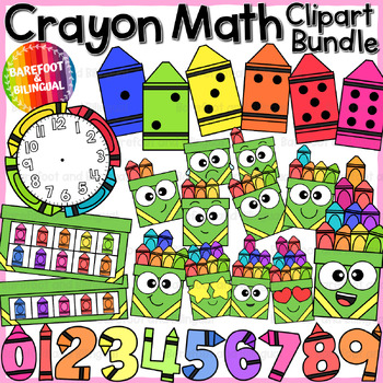Preview of Crayon Math Clipart Mini Bundle - Math Manipulatives Clipart