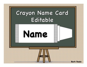 Preview of Crayon Name Cards - Editable in PowerPoint - FREEBIE