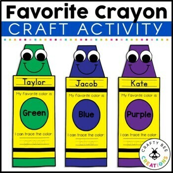 Labeled color crayons