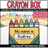 Crayon Name Craft (Editable) and Handwriting Tracing Practice