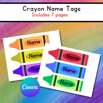 Preview of Crayon Name Tag, Preschool Back To School, Homeschool, Daycare