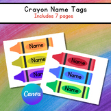 Crayon Name Tag, Preschool Back To School, Homeschool, Daycare