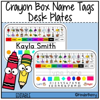 Preview of Crayon Pencil Box Name Tags Labels | Editable 