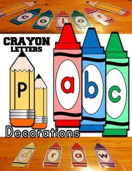 Preview of Crayon / Pencil Classroom Letter Decorations