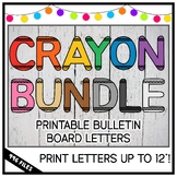 Crayon Round Bulletin Board Letters Bundle