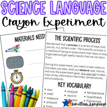 Preview of Crayon Science Experiment and Lab Report for ESL, Scribble Cookies activity