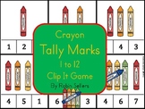 Crayon Tally Marks Numbers 1 to 12 Clip It Game