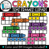 Crayon Tens Frame Clipart {Counting Clipart}