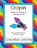 Crayon Classroom Helpers & Attendance Kit