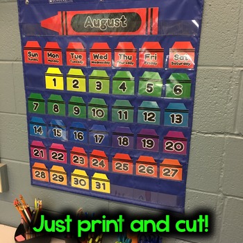 Crayon Theme - EDITABLE Calendar Pieces by Techy Teacher | TpT