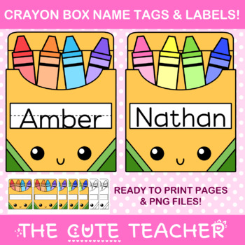 Preview of Crayon Theme Name Tags - Crayon Box Door Display or Classroom Bulletin Board