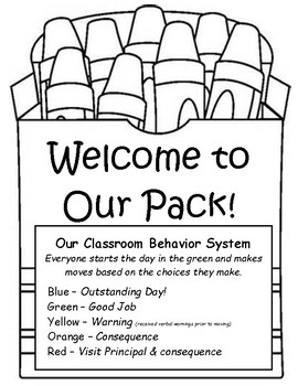 Preview of Crayon Themed Behavior Plan