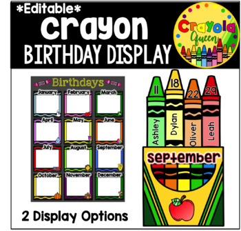 Preview of Crayon Themed Birthday Display