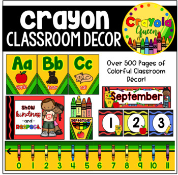 Preview of Crayon Themed Classroom Pack