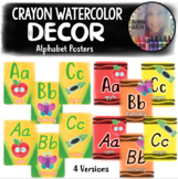 Crayon Watercolor Alphabet Posters