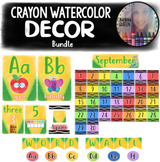 Crayon Watercolor Classroom Decor