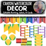 Crayon Watercolor Editable Labels