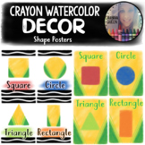 Crayon Watercolor Shape Posters